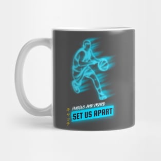 Hustle And Heart Set Us Apart Basketball Mug